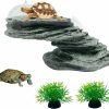 Reptiles & Amphibian Tfwadmx | Tfwadmx Turtle Basking Platform Tortoise Dock Resin Resting Rock Aquatic Habitat Accessories Aquarium Landscape Decoration For Frogs, Newts, Salamanders, Reptiles(L)