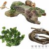 Reptiles & Amphibian PINVNBY | Pinvnby Reptile Hollow Tree Trunk Decoration,Resin Lizard Hideouts Log Hideaway,Crested Gecko Habitat Cave Decor,Aquarium Decaying Trunk Driftwood Ornament For Bearded Dragon Snake Betta Spider(3Pcs)