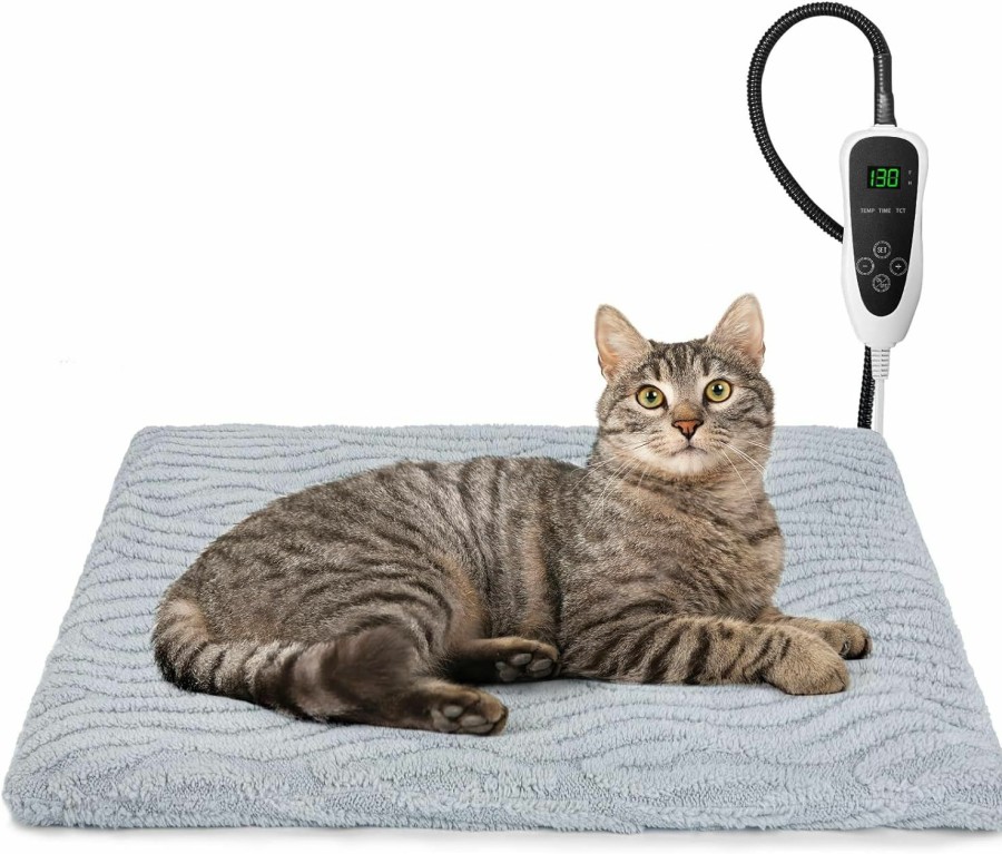 Reptiles & Amphibian MIXJOY | Mixjoy Heated Cat Bed, 11 Adjustable Temperature Cat Heating Pad Indoor With Timer, Pet Heating Pad For Cats Dogs, Electric Dog Heating Pad With Washable Cover, Heated Pet Bed-18''X18'', Small