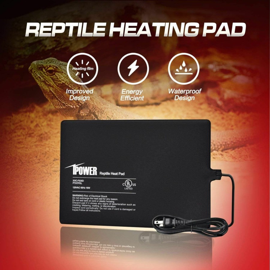 Reptiles & Amphibian iPower | Ipower 4X7 Inch 4 Watts Reptile Heating Mat With Adjustable Temperature Controller Under Tank Warmer Terrarium Heat Pad For Reptiles And Amphibians, For 1-5 Gallon Tank, 2 Pack