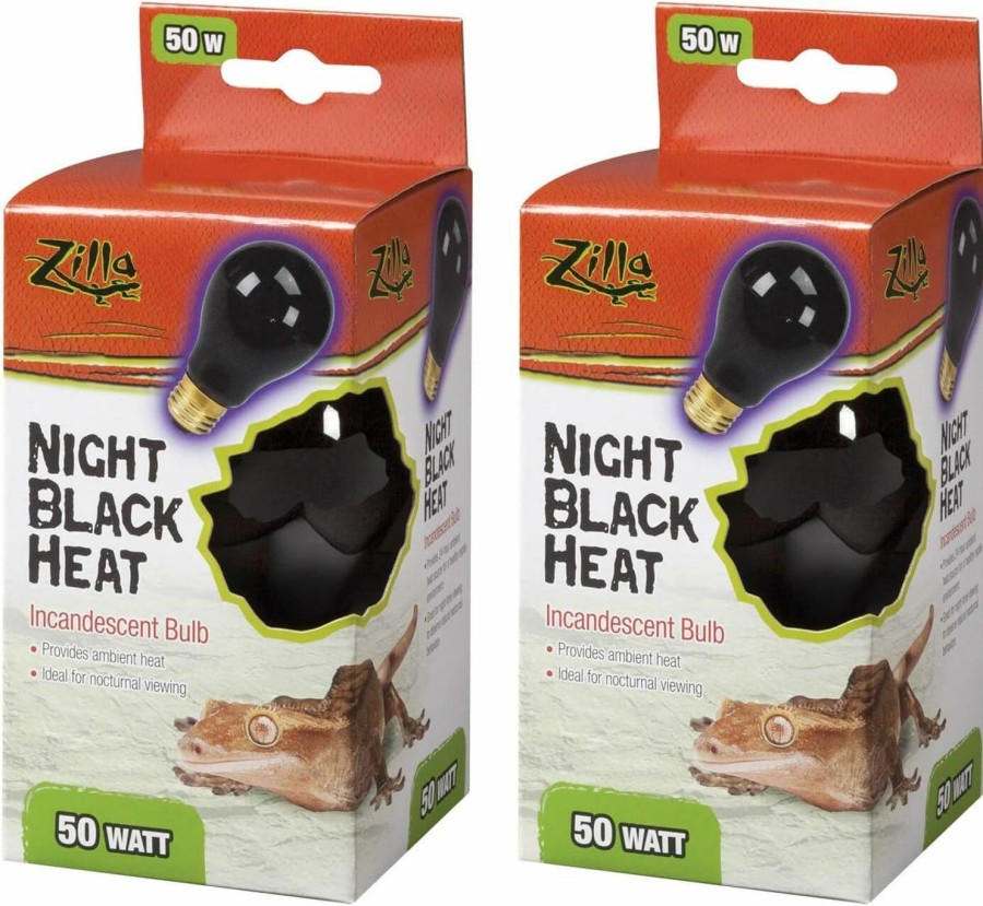 Reptiles & Amphibian Zilla | Zilla Night Black Heat Incandescent Bulb For Reptiles [Set Of 2] Watt: 50 Watts