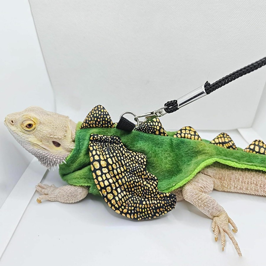 Reptiles & Amphibian ADOGGYGO | Adoggygo Bearded Dragon Harness Leash Set, Lizard Dragon Costume Adjustable Lizard Dinosaur Leash Harness For Bearded Dragon Reptiles (Small)