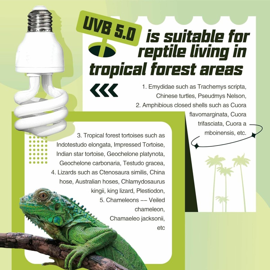 Reptiles & Amphibian YauldSun | Yauldsun Uva Uvb Reptile Heat Lamp (10.0 26W)