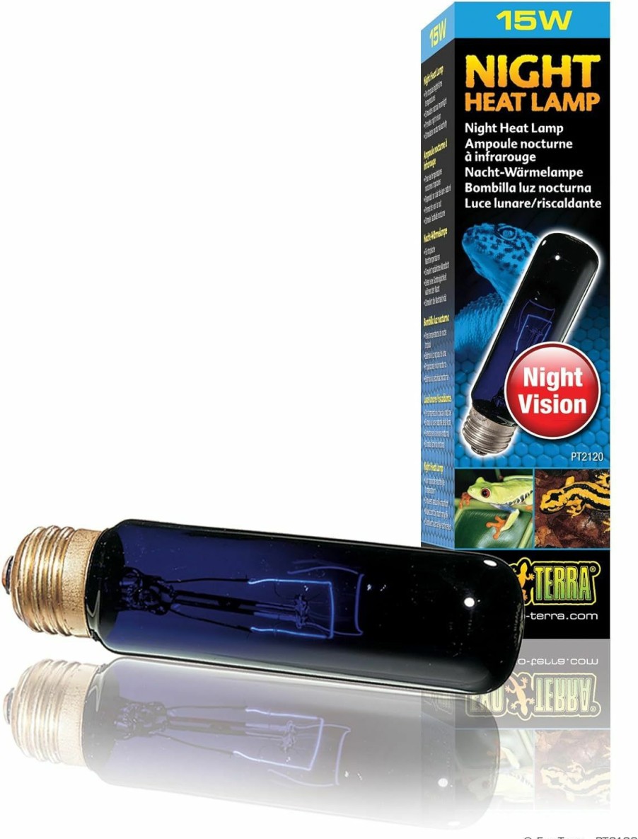 Reptiles & Amphibian Exo Terra | Exo Terra Night Glo Moonlight Heat Lamp, A19 Reptile Terrarium Light Bulb, 75 Watts, Pt2130A1