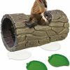 Reptiles & Amphibian MXOYOXM | Hermit Crab Climbing Toy,Resin Reptile Hide With Suction Cups,Reptile Hide Cave With Leafy Food Bowl,Hermit Crab Supplies For Hermit Crabs,Bearded Dragons,Leopard Geckos,Other Small Reptiles