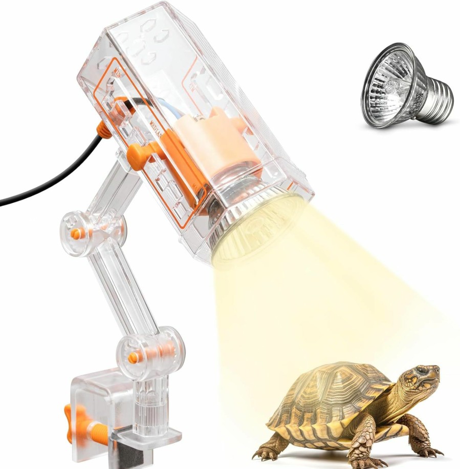 Reptiles & Amphibian Clioran | Clioran Reptile Heat Uv Lamp, Uva Uvb Turtle Basking Spot Light With Screw Clip, Adjustable 360 Rotatable Arms, Dimmable Habitat Heating Gecko Lamp, 25W Bulb For Bearded Dragon Tortoise Lizard Snake