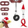 Reptiles & Amphibian KUDES | Kudes Christmas Bearded Dragon Santa Hat Scarf Lizard Leash Harness Set,Lizard Christmas Costume Christmas Scarf And Hat + 3 Pack Bearded Dragon Harness Leash For Reptile Small Pet Cosplay Party