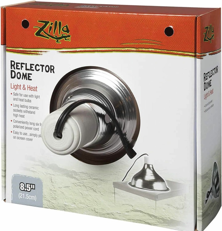 Reptiles & Amphibian Zilla | Zilla Silver Reflector Domes 8.5 Inches