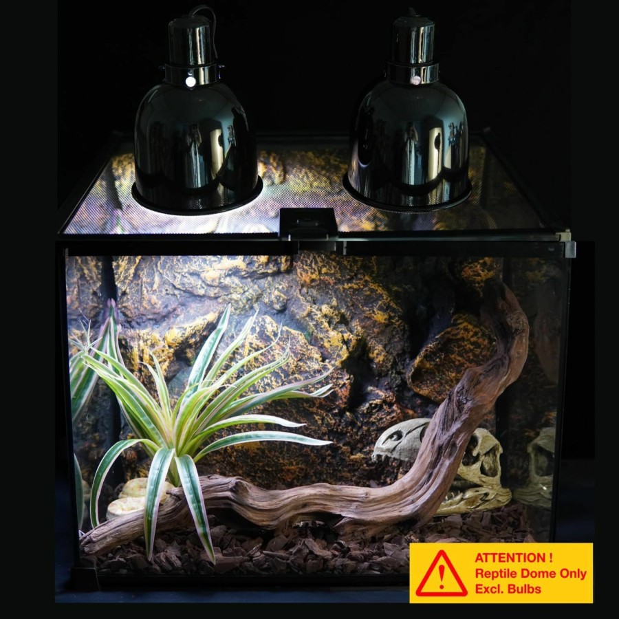 Reptiles & Amphibian ReptiKing | Reptiking Reptile Light Fixture, Deep Dome For Reptile Light/Heat Lamp/Uvb Light, 2-Pack 5.5 Inch Light Dome (5.5'' Deep Dome, 2-Pack)