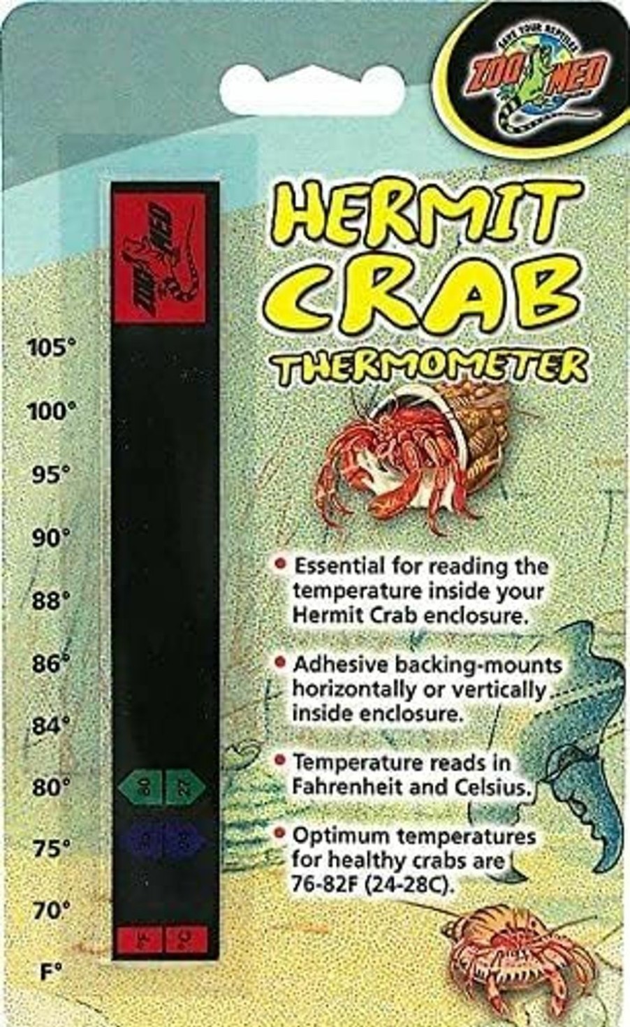 Reptiles & Amphibian Zoo Med | Zoo Med Hermit Crab Thermometer [Set Of 4]