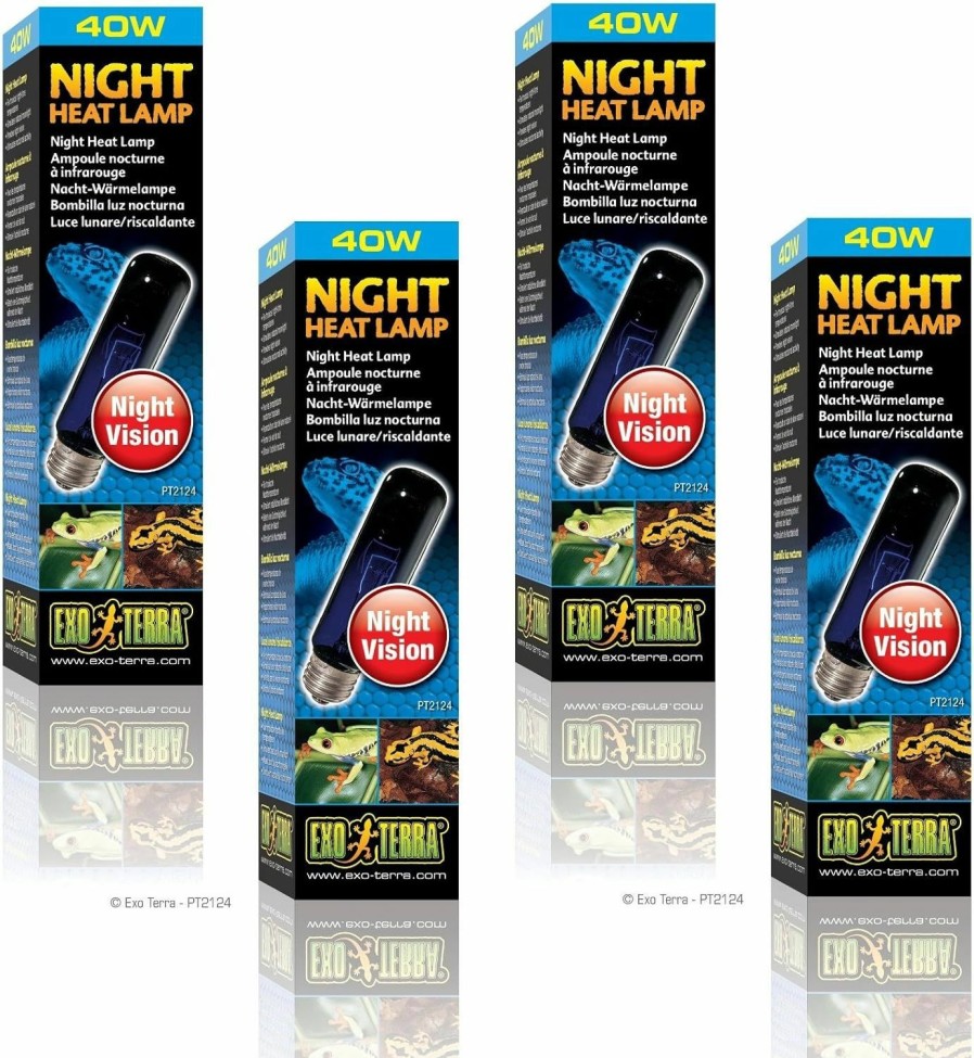 Reptiles & Amphibian Exo Terra | (4 Pack) Exo Terra Night-Glo Moonlight Lamp, 40 Watt