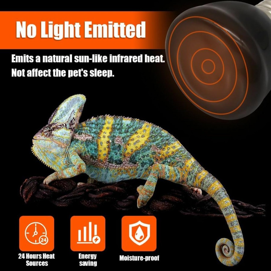 Reptiles & Amphibian APlayfulBee | Aplayfulbee Mini Reptile Heat Lamp Bulb Ceramic Infrared Heat Emitter(4 Pack) E26/E27 Base, Ac110V, For Pet Amphibian Snake, Turtle, Lizard, Chicken, Brooder Coop, No Light (25, Watts)