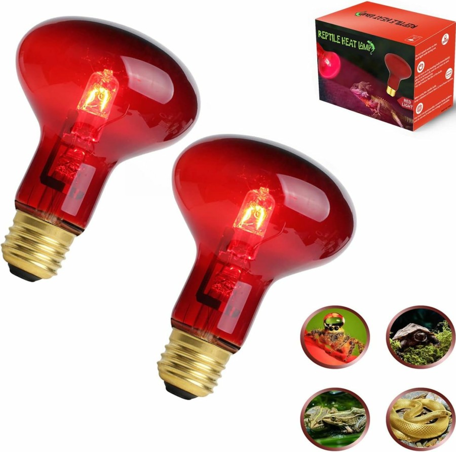 Reptiles & Amphibian FIVEAGE | Fiveage Red Pet Light Uva Spot Lamp 100W Heat Lamp Heating Infrared Bulb For Reptile And Amphibian, 2 Pack