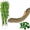 Reptiles & Amphibian kathson | Kathson Bearded Dragon Hammock,Large Lizard Lounger,Reptile Tank Hanging Plants Climbing Jungle Vines Flexible Leaves Decorations For Lizards Chameleon Gecko Snakes(3 Pcs)