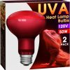 Reptiles & Amphibian Briignite | Briignite Heat Lamp Bulbs, Uva Reptile Light, Red Heat Lamp Bulb, E26 Base, 50W Basking Spot Bulb For Reptile, Full Spectrum Heat Light Bulb For Turtle Lizard Tank, Bearded Dragon