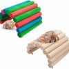 Reptiles & Amphibian JINGHANGER | 2 Pcs Hermit Crabs Climbing Bridge, Wood Color And Colorful Hermit Crab Climbing Toys Wooden Hermit Crab Hideout Bendable Ladder Bridge For Lizard Chameleon Hamster Rats Guinea Pig Bearded Dragon