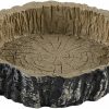 Reptiles & Amphibian Generic | Tree Trunk Food/Water Dish For Amphibians, Reptiles And Other Little Critters, Made From Premium Non-Toxic Resin - Small Size