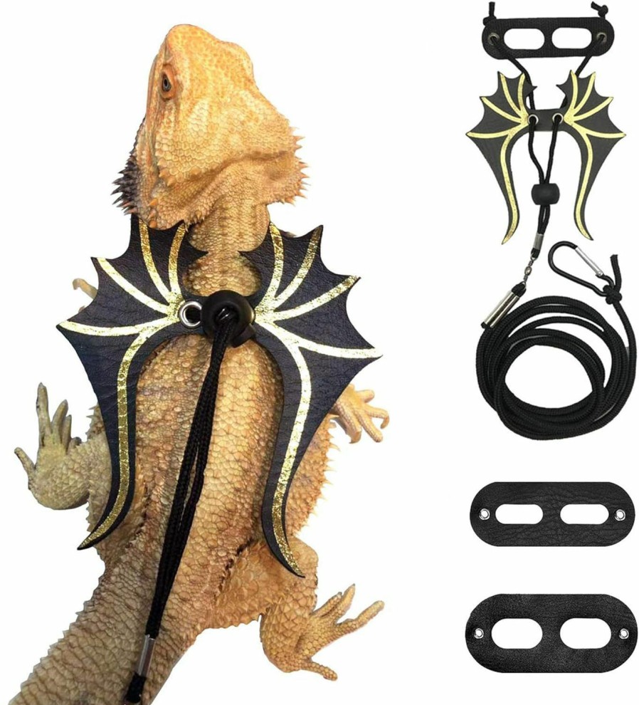 Reptiles & Amphibian ADOGGYGO | Adoggygo Bearded Dragon Lizard Leash Harness - 3 Size Pack Dinosaur Wing Lizard Harness Leash For Bearded Dragon Lizard Reptiles