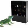 Reptiles & Amphibian Neeenn | Chameleon Feeding Bowl, Black Acrylic Reptile Feeder Box, Wall-Mounted Insect Feeder With Suction Cups, Tank And Aquarium Accessories, Suitable For Lizard Bearded Dragon Gecko Frog