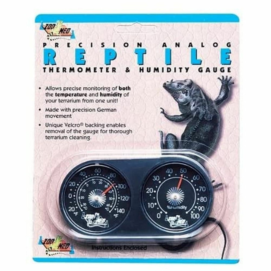 Reptiles & Amphibian Zoo Med | Zoo Med Dual Thermometer And Humidity Gauge