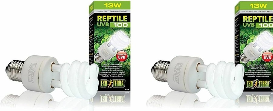 Reptiles & Amphibian Exo Terra | Exo Terra Repti-Glo 5.0 Compact Fluorescent Tropical Terrarium Lamps, 13 Watt (2 Pack)