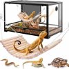 Reptiles & Amphibian Vodolo | Vodolo Reptile Bridge,Bearded Dragon Hammock,Lizard Tank Climbing Accessories Gecko Reptile Decor For Habitat,Hamster Cage Accessories 12 In