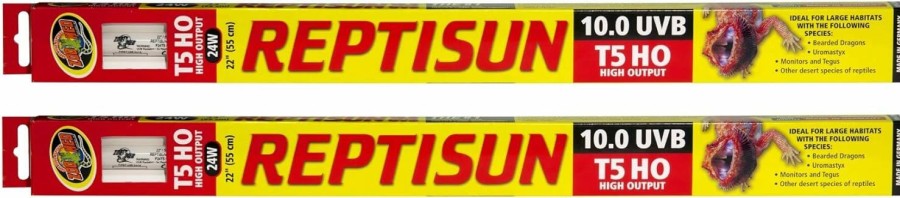 Reptiles & Amphibian Zoo Med | Zoo Med 2 Pack Of T5 Ho Reptisun 10.0 Uvb Daylight Lamps