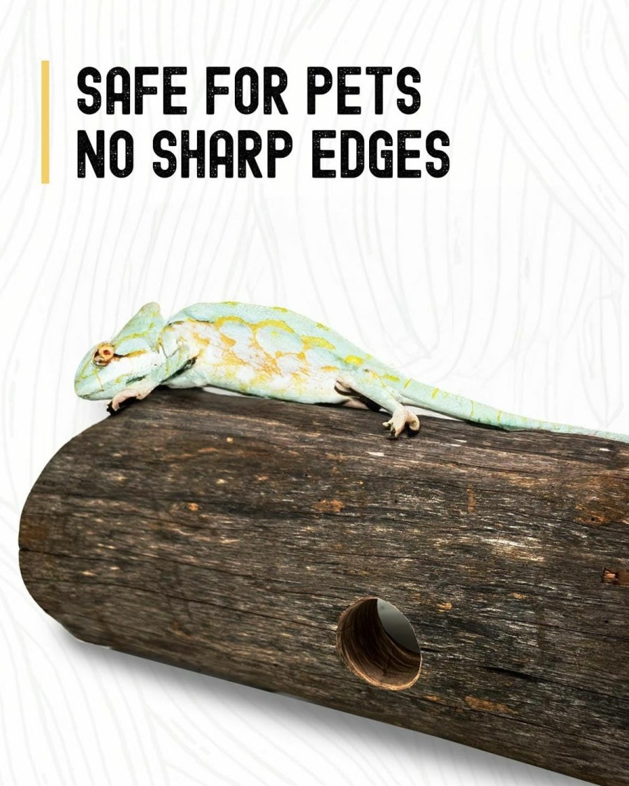 Reptiles & Amphibian Tarli | Smooth Apitong Wood Pet Hideaway- Xl Size - Perfect For Reptiles, Snakes, Lizards, Geckos - Terrarium Decor - All-Natural, Non-Toxic Cave For Reptiles & Small Animals