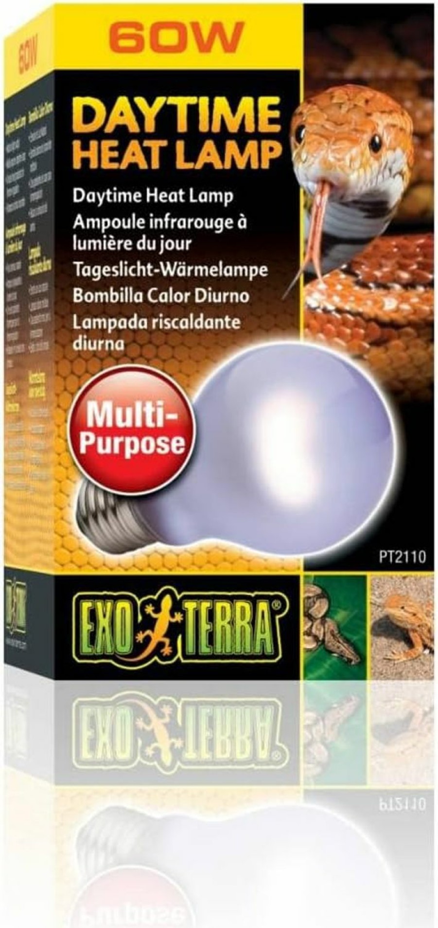 Reptiles & Amphibian Exo Terra | Exo Terra Sun-Glo Neodymium A19 Lamp, 60-Watt (4 Pack)