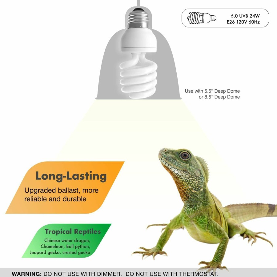 Reptiles & Amphibian ReptiKing | Reptiking Uvb Reptile Light, 10.0 24W, Uva Uvb Reptile Light Bulb Lamp For Bearded Dragon, Uvb Bulbs For Desert Reptiles