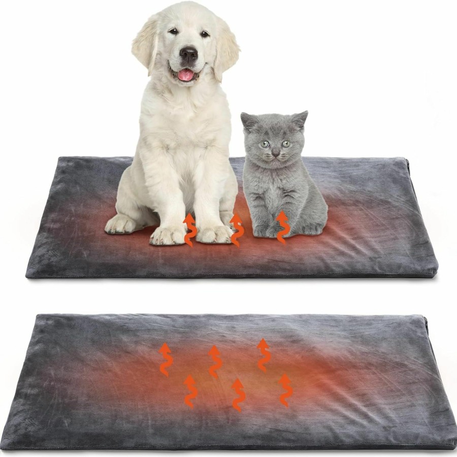 Reptiles & Amphibian Baquler | Baquler 2 Pcs Dog Heating Pads Pet Heating Pad Electric Cat Heated Mat With Removable Cover Waterproof Puppy Warming Pad With Timer And Chew Resistant Cord Dog Heating Blanket For Dog, 18 X 27 Inch