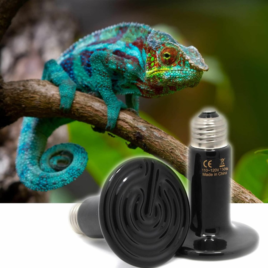 Reptiles & Amphibian Arigoul | Arigoul 150W 2-Pack Ceramic Heat Lamp Bulb Infrared Reptile For Pet Coop Lizard Snake Turtle Aquarium No Light No Harm Emitted