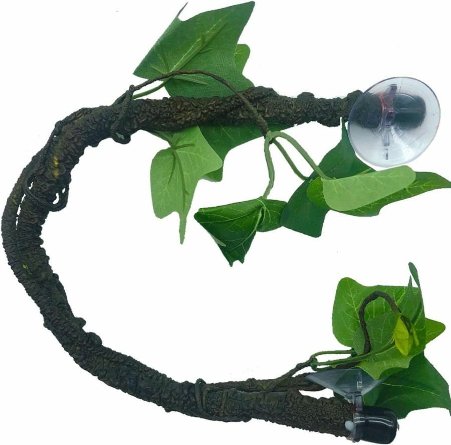 Reptiles & Amphibian BNOSDM | Reptile Climbing Branch Flexible Bend-A-Branch Jungle Vines Terrarium Plant Decoration With Suction Cup For Chameleon Gecko Snake Tree Frog 2Pcs