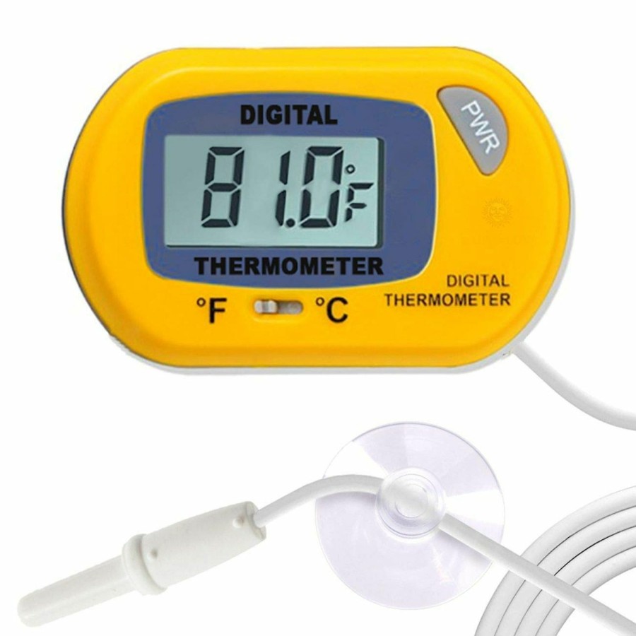 Reptiles & Amphibian SunGrow | Sungrow Reptile Digital Thermometer, Waterproof Sensor Probe Monitors Temperature Accurately, Includes Replaceable Batteries, Easy To Read Display