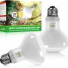 Reptiles & Amphibian LUCKY HERP | Lucky Herp New Upgrade 100W Reptile Heat Lamp Bulb (3Rd Gen, Safer), Amphibian Basking Spot Light Bulb, Uva Reptile Daylight Bulb For Turtle, Bearded Dragon, Lizard Heating Use (2 Pack)