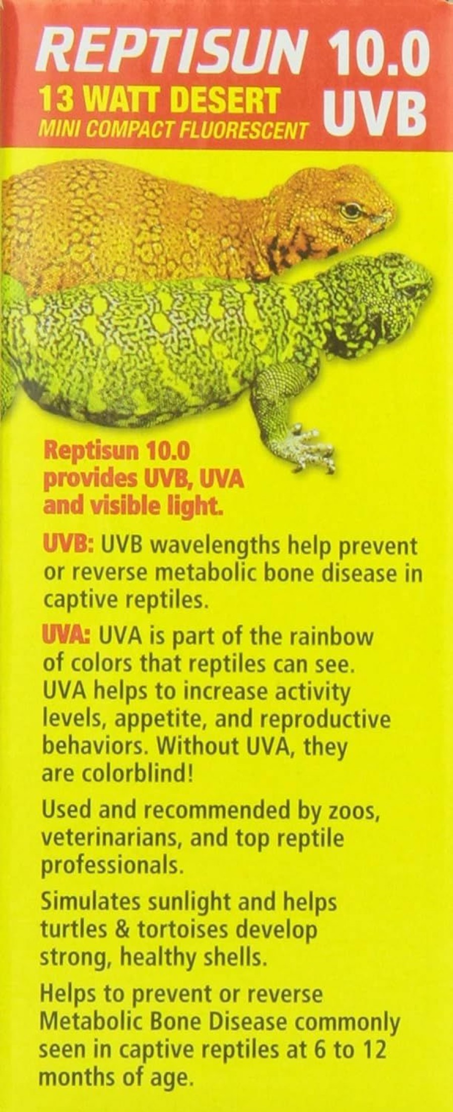 Reptiles & Amphibian Zoo Med | Zoo Med 25157 Reprising 10.0 Uvb Compact 13W Fluorescent Lamp, Mini