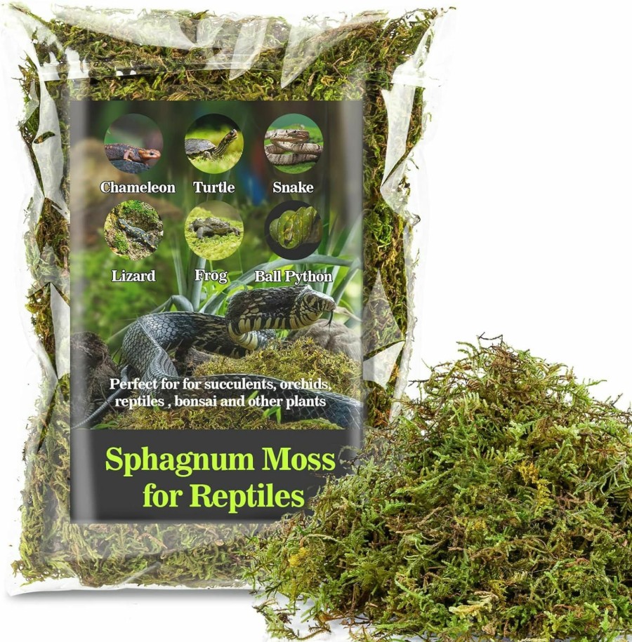 Reptiles & Amphibian Sukh | Sukh Sphagnum Moss For Reptiles - 6.3Oz Terrarium Moss For Reptiles Peat Moss For Reptiles Orchid Plants Reptile Habitat Bedding Moss For Snakes Turtle Frog Gecko And Other Reptiles Substrate