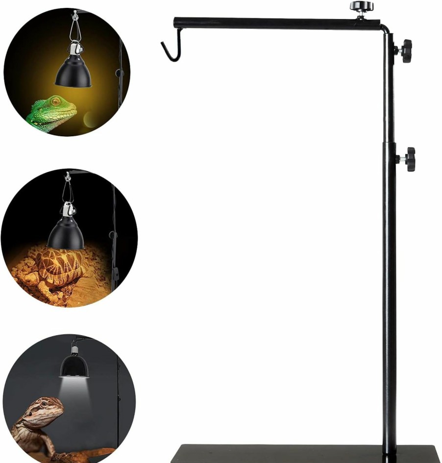 Reptiles & Amphibian BETAZOOER | Betazooer Reptile Lamp Stand Adjustable 15-31 Inch Floor Light Holder Lamp Hanging Bracket Metal Support For Reptile Glass Terrarium Heating Light