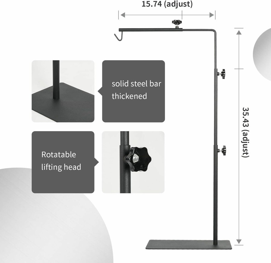 Reptiles & Amphibian BETAZOOER | Betazooer Reptile Lamp Stand Adjustable 15-31 Inch Floor Light Holder Lamp Hanging Bracket Metal Support For Reptile Glass Terrarium Heating Light