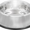 Reptiles & Amphibian Fuzzy Puppy Pet Products | Fuzzy Puppy Pet Products Non-Tip Dog Bowl With Removable Rubber Ring, Won'T Slip, Skid Or Tip, Stainless Steel, Silver Metallic, 32Oz (Notd-32)