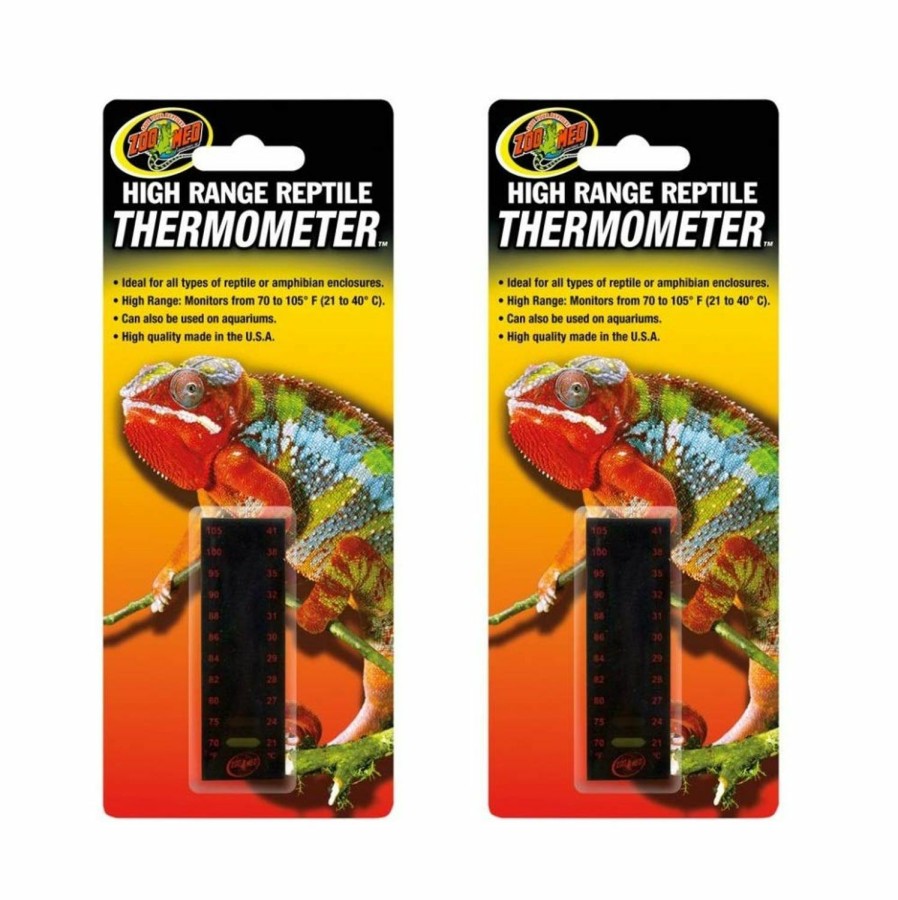 Reptiles & Amphibian Zoo Med | Zoo Med 2 Pack Of High Range Reptile Thermometers