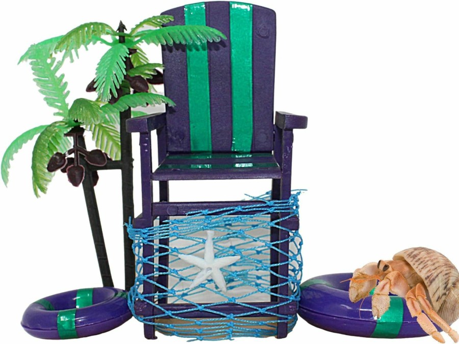 Reptiles & Amphibian Needzo | Hermit Crab Lifeguard Food And Water Station, Decorative Feeder Stand Habitat Accessory, 7 X 6 Inches