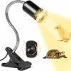 Reptiles & Amphibian Belvusef | Belvusef Small Heat Lamp For Turtle Tank,Turtle Heat Lamp With Clamp,360 Metal Hose Turtle Light,White Turtle Heating Light With Dimmable Switch,Ceramic Lamp Holder,For Lizard Reading Light