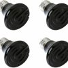 Reptiles & Amphibian BNOSDM | Bnosdm 4 Pack Ceramic Heat Emitter Black Reptile Emitter Bulb Pet No Light Infrared Ceramic Heater For Reptiles Amphibian Turtle Lizard Snake Bearded Dragon (Watts, 75)