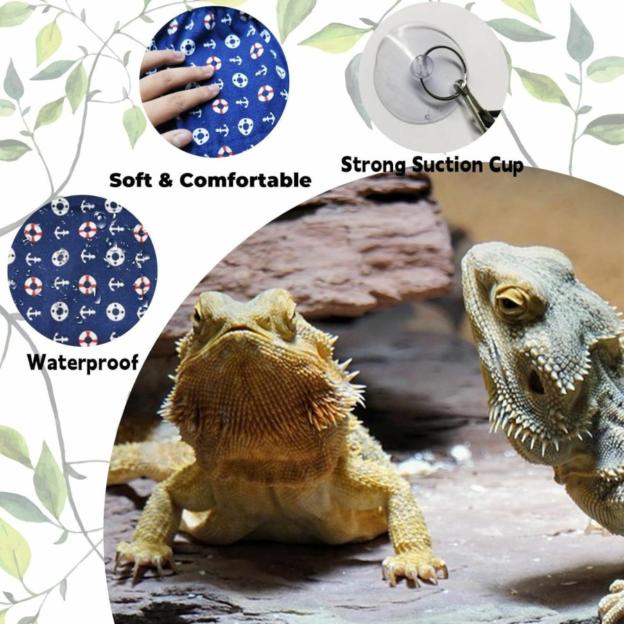 Reptiles & Amphibian Tfwadmx | Tfwadmx 2 Pcs Bearded Dragon Hammock Lizard Lounger Reptile Hammocks With 2 Suction Cups Gecko Climbing Toys Reptiles Tank Accessories For Chameleons Snakes 13" X6.3"