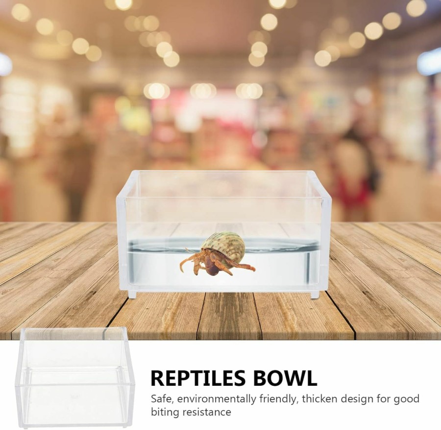 Reptiles & Amphibian balacoo | Balacoo 2Pcs Acrylic Reptile Terrarium Reptile Aquarium Breeding Tank Transparent Reptile Feeding Box Bathing Pool For Frogs Hermit Crabs Lizards Tank