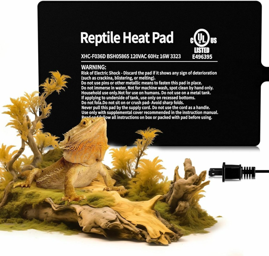 Reptiles & Amphibian BUCATSTATE | Bucatstate Reptile Heat Pad Under Tank Heater, 8 * 12 Inch 16W Met Certified Terrarium Heating Pad Mat For Hermit/Lizard/Spider/Frog/Turtle/Snake/Plant 30-40Gal Tank