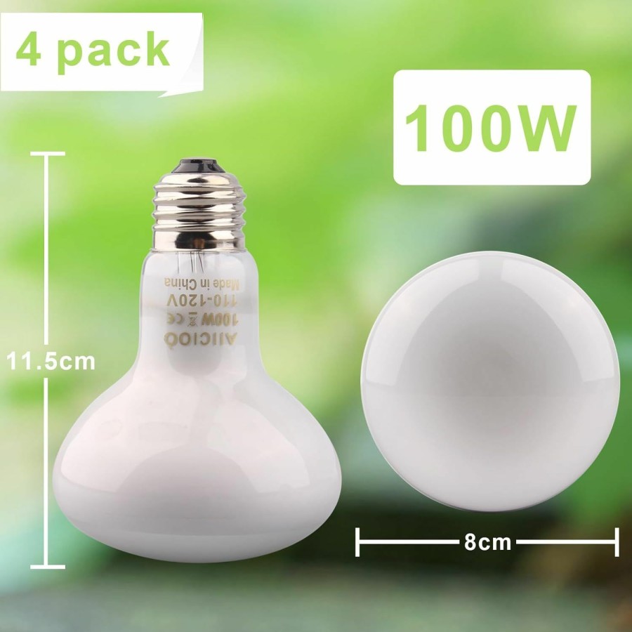 Reptiles & Amphibian Aiicioo | Aiicioo Reptile Basking Light Bulb - 150 Watt Heat Light Bulb 4 Pack For Reptile Heat Lamp Bulb For Bearded Dragon Lizard Turtle Tortoise Daylight Basking