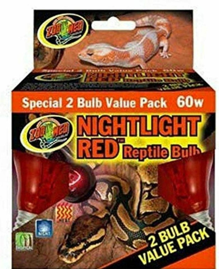 Reptiles & Amphibian Zoo Med | Zoo Med Nightlight Reptile Bulb, 60-Watt, Red