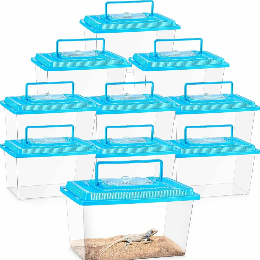 Reptiles & Amphibian Mumufy | Mumufy 10 Pcs Spider Tarantula Enclosure Reptile Terrarium Plastic Portable Reptile Breeding Box Snake Breeding Box Hatching Container For Bearded Dragon Lizard Spider, 10.6 X 6.69 X 5.9 Inch